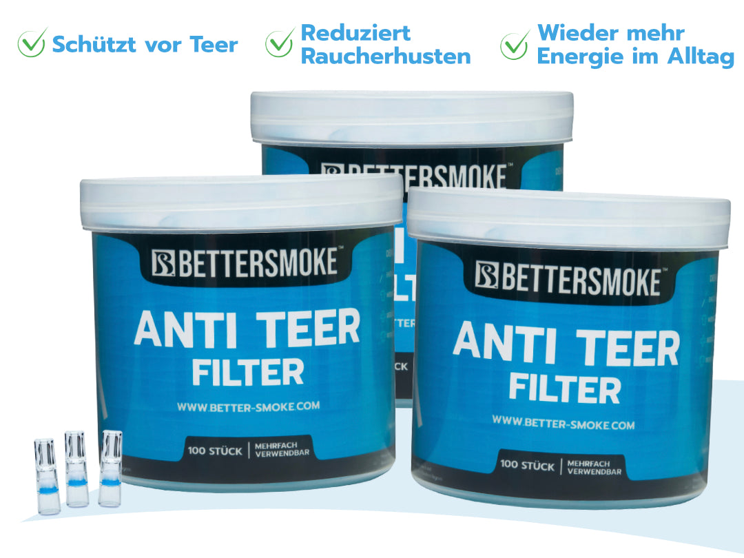 BetterSmoke™ - Filtro Anti Alquitrán 100 Piezas Suscripción